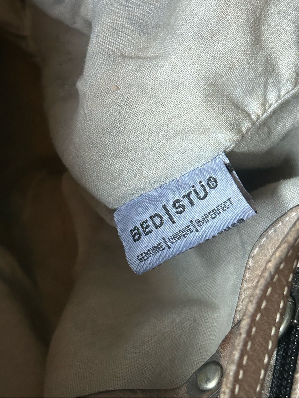 RARE - Bed Stu Leather Studded Geraldin Cobbler Series Shoulder Bag - Picture 11 of 14